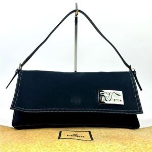 Fendi Navy Blue Shoulder Bag with Silver Accent